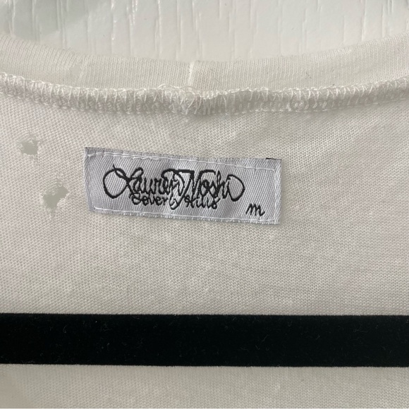 Lauren Moshi white tank with animal print eyes triangular graphic - Picture 4 of 5